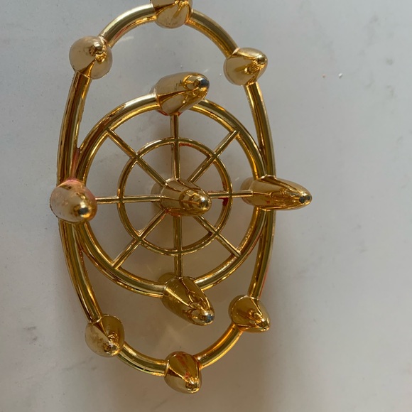 Vtg Mid Century Atomic Design Tiny Taper Candle Holder. Brass Gold Tone Metal - Picture 2 of 3